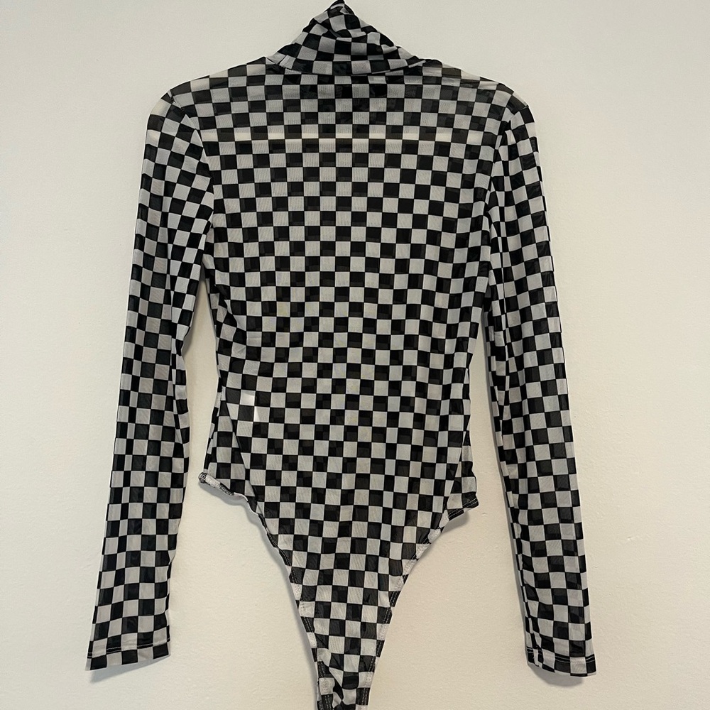 SHEIN: Checkered Bodysuit🏁